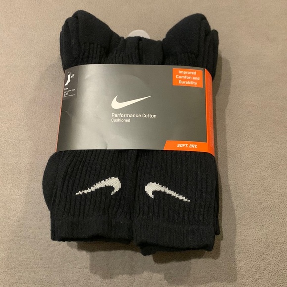 Nike Other - Nike Performance Cotton Cushioned Socks (Black)